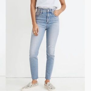 Madewell 25 The Perfect Vintage Jean ~ High Rise Raw Hem Distressed Y2K
